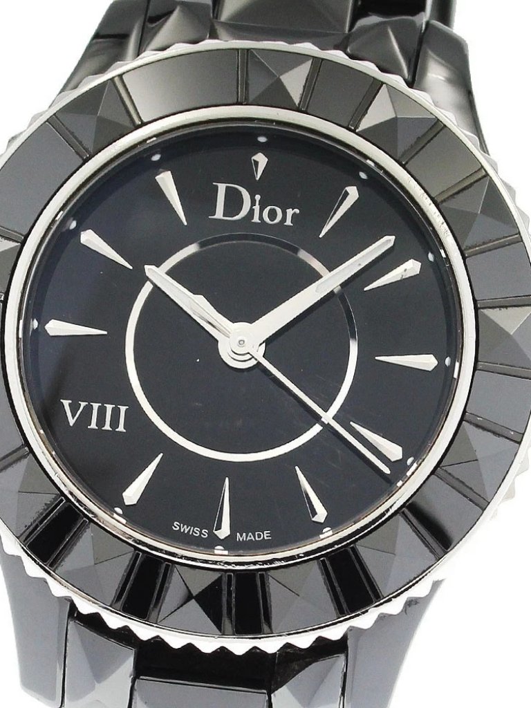 Dior Yuit Cd1231e0 Diamond Black Dial Quartz Ladies Watch909589